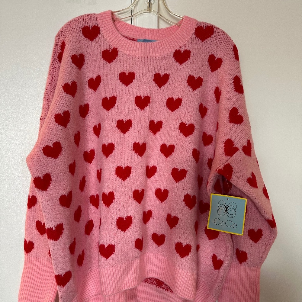 Valentine’s heart sweater size L